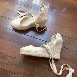 Saludos wedge lace up espadrille sandal